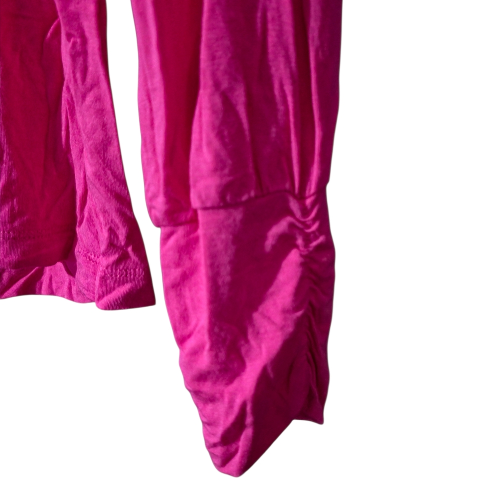 Motto Fuchsia Pink V-Neck Long Sleeve Top XL Soft Flowy Stretch Casual Tee - Picture 4 of 6